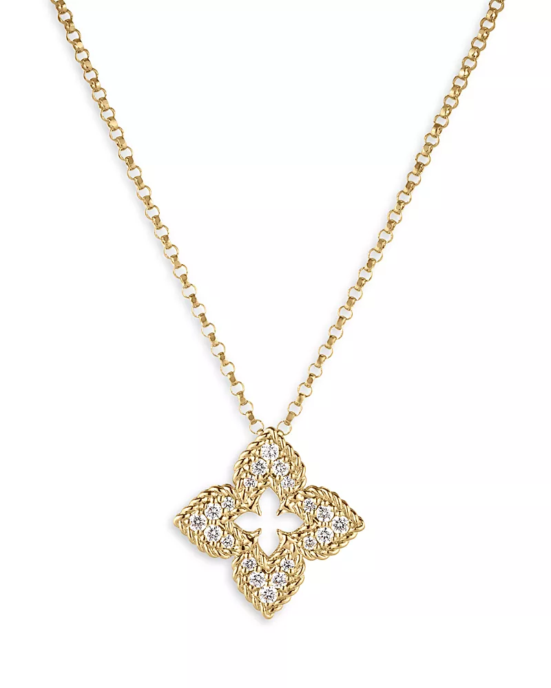 Roberto Coin 18K Yellow Gold Venetian Princess Pendant Necklace with Diamonds, 18