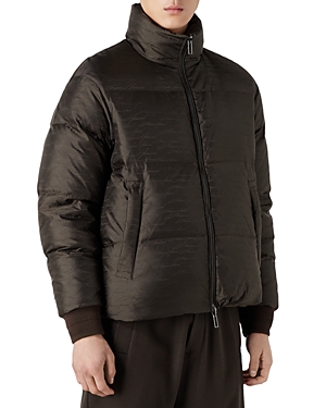 Armani Collezioni Zip Front Quilted Jacket In Solid Medium