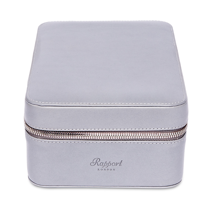 Rapport London Hyde Park Four Watch Leather Zip Case In Gray