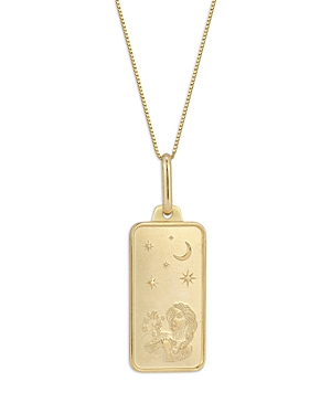 Alberto Amati 14k Yellow Gold Zodiac Dog Tag Pendant Necklace, 18 In Virgo