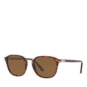 Shop Persol Polarized Round Sunglasses, 53mm In Tortoise/brown Polarized Solid