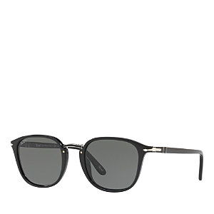 Shop Persol Polarized Round Sunglasses, 53mm In Black/gray Polarized Solid