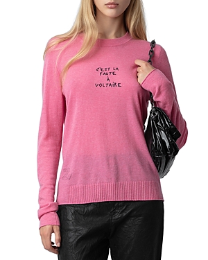 Shop Zadig & Voltaire Miss Graphic Cashmere Sweater In Rubber