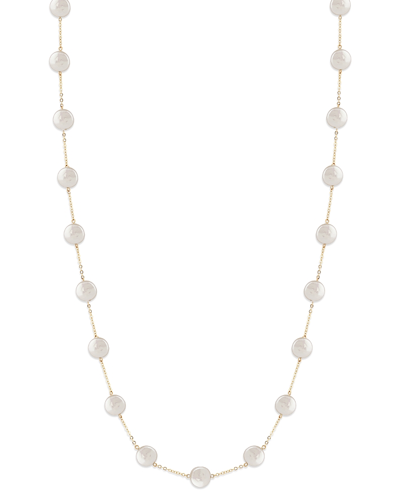 Bloomingdale's Fine Collection Cultured Freshwater Coin Pearl Station Necklace in 14K Yellow Gold, 18