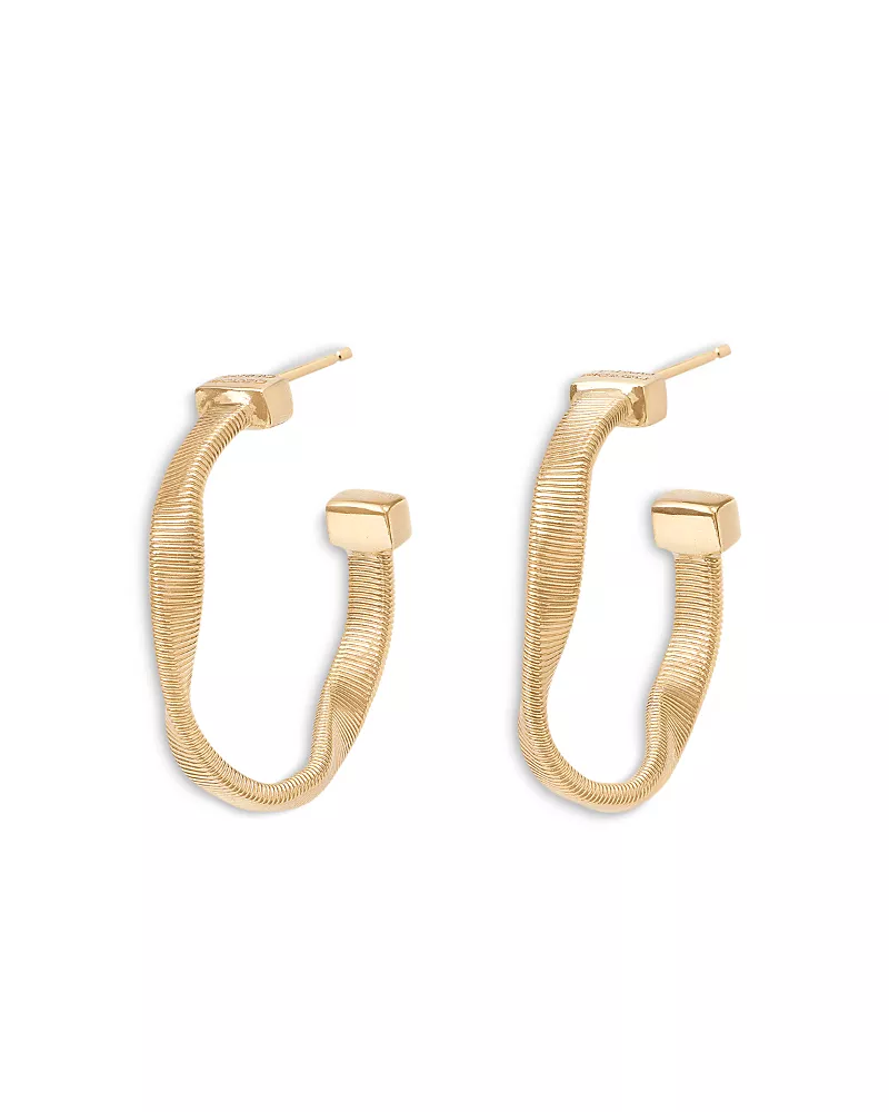 Marco Bicego 18K Yellow Gold Marrakech Wavy Medium Hoop Earrings