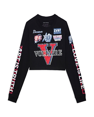 Zadig & Voltaire Iona Voltaire Multi-badge T-shirt In Black