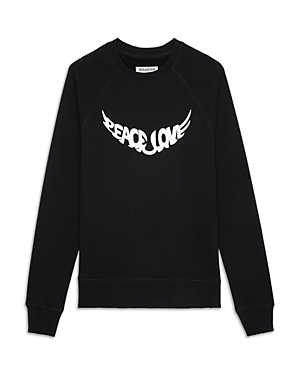 ZADIG & VOLTAIRE UNISEX PEACE & LOVE COTTON SWEATSHIRT