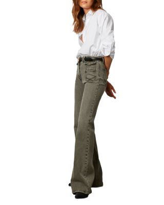 Anna High Rise Wide Leg Jeans in Charcoal