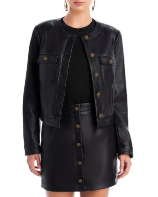 AQUA by Bloomingdales Unique Vegan Leather Jacket popular