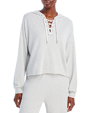 Aqua Cut Off Hooded Crop Sweatshirt - 100% Exclusive In Heather Grey