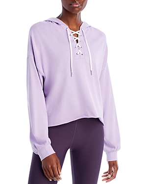 Aqua Cut Off Hooded Crop Sweatshirt - 100% Exclusive In Lilac