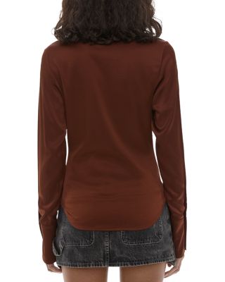 トップス helmut lang Knit brown Helmut Lang Long Sleeve Cowl Neck Top | Bloomingdale's