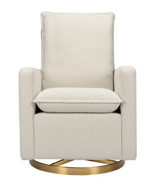 Cali Pillowback Swivel Glider in Boucle