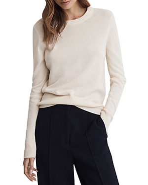 Reiss Addison Crewneck Knit Sweater In Ivory