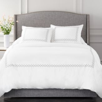 Sky Embroidered Percale Duvet Cover and Shams Set - 100% Exclusive ...