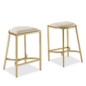 Crosley Ellery 2 Counter Height Bar Stools, Set Of 2 In Oatmeal