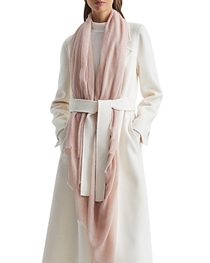 Reiss Blush Wool Cashmere Lightweight Scarf In Blush