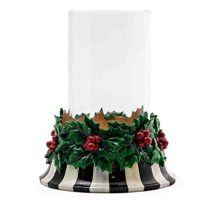 MackenzieChilds Holiday Holly Pillar Candle Holder Bloomingdale's