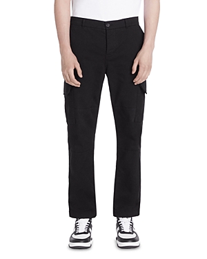The Kooples Cotton Blend Wide Fit Cargo Pants In Black