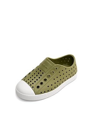 Native Unisex Jefferson Waterproof Slip On Sneakers - Toddler, Little Kid, Big Kid In Iguana Green/shell White