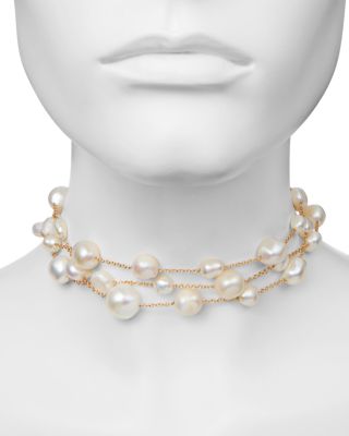 Cult Gaia Nyala Cultured Freshwater Pearl Triple Row Choker