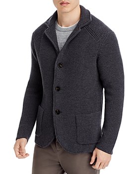 Maurizio Baldassari - Merino Wool Barley Stitch Regular Fit Sweater Jacket