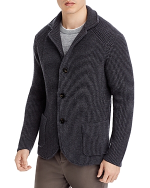 Maurizio Baldassari Merino Wool Barley Stitch Regular Fit Sweater Jacket