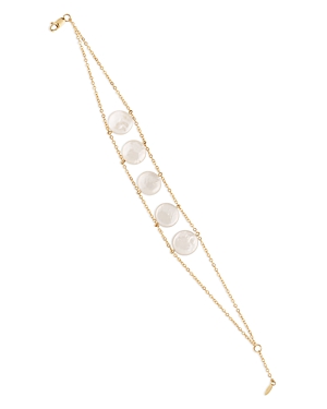 Bloomingdale's Cultured Freshwater Pearl Double Strand Bracelet In 14k Yellow Gold In White/gold