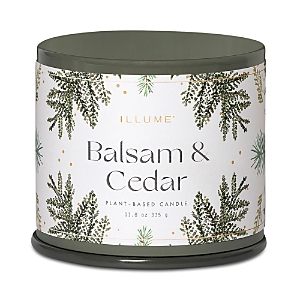 Illume Balsam & Cedar Vanity Tin Candle, 11.8 Oz. In Green