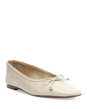 Schutz Women's Arissa Slip On Square Toe Flats In Egg Shell