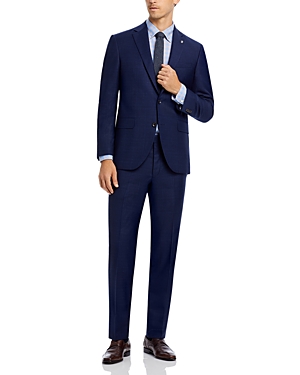 Jack Victor Napoli Crepe Weave Plaid Regular Fit Suit