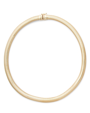 14K Yellow Gold Tubogas Collar Necklace, 18
