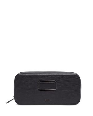 Tumi Nassau Slg Leather Embossed Travel Watch Case In Black