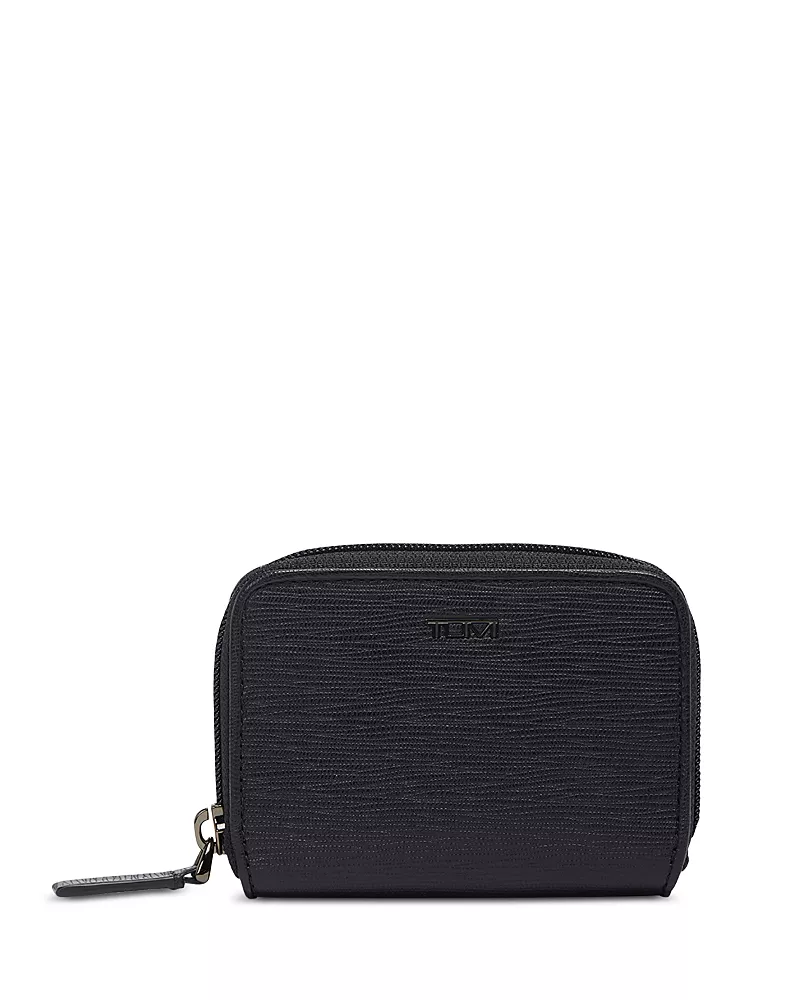 Tumi Nassau Slg Leather Embossed Zip Card Case