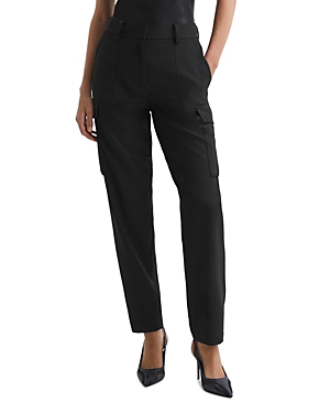Shop Reiss Violet Combat Tapered Trousers In Black