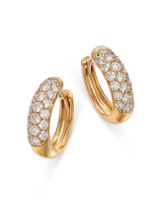 Bloomingdale's Fine Collection - Diamond Pav&eacute; Hoop Earrings in 14K Yellow Gold, 1.0 tcw