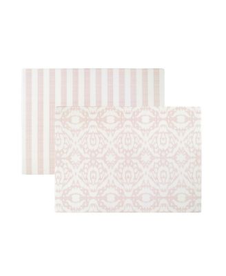  Reversible Baby PlayMat - Emerson Ikat + Jack Stripe Design – Soft, Non-Toxic Foam – Waterproof, Easy to Clean