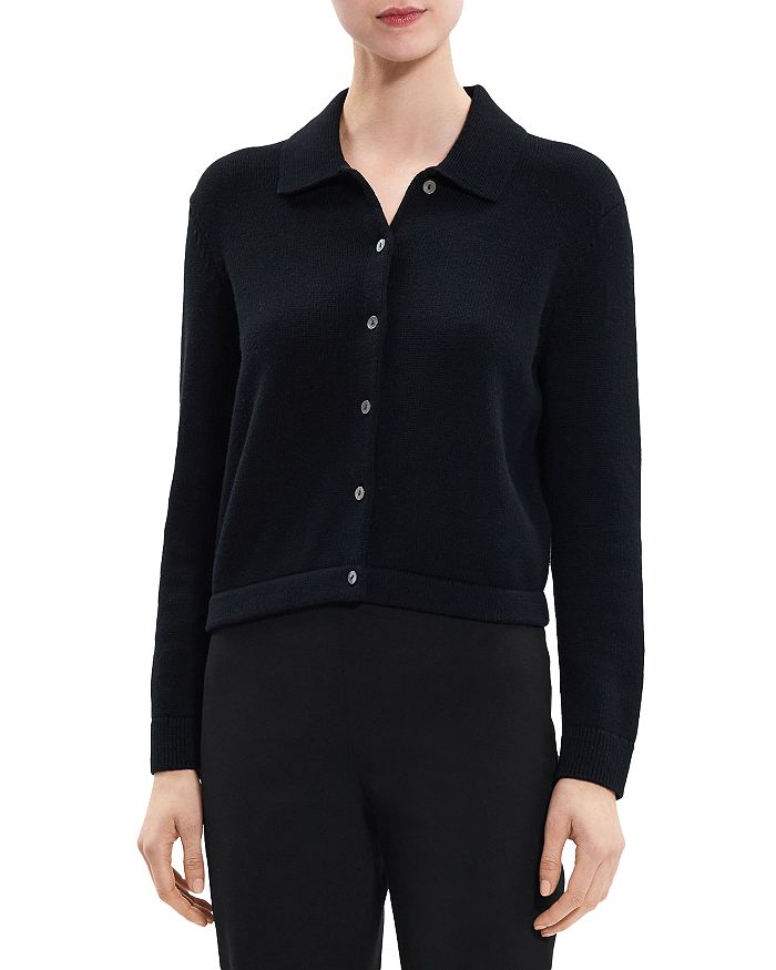 Theory Button Front Cardigan | Bloomingdale's
