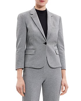 Theory Womens Gabe B Blazer Jacket Wool 1 Button Casual Work Solid