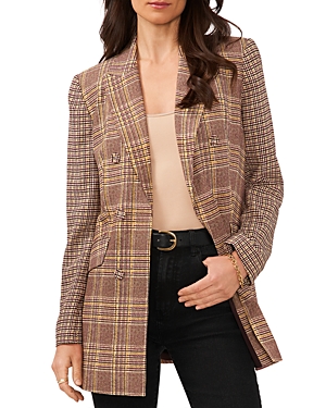 VINCE CAMUTO PLAID DOUBLE BREASTED BLAZER