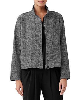 Eileen Fisher Petites - Cotton Stretch Stand Collar Zip Jacket
