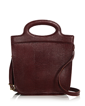 Toggle Embossed Leather Top Handle Bag