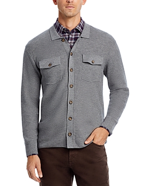 Shop Peter Millar Crown Trenton Sweater Shirt In Gale Grey