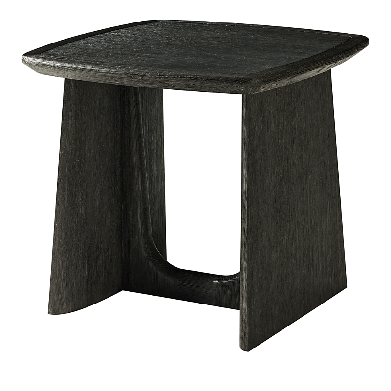 Theodore Alexander Repose Square Side Table In Charcoal Oak