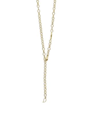18K Yellow Gold Signature Caviar Beaded Oval Link Necklace, 18"