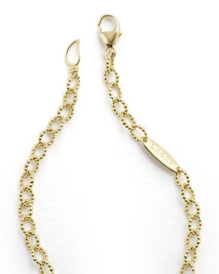 18K Yellow Gold Signature Caviar Beaded Oval Link Bracelet