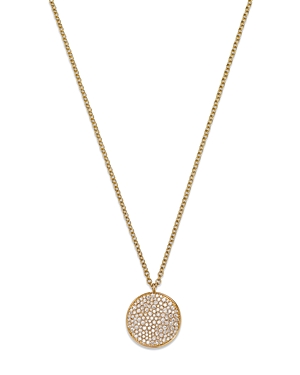 Ippolita 18K Yellow Gold Stardust Diamond Pave Medium Disc Pendant Necklace, 16-18