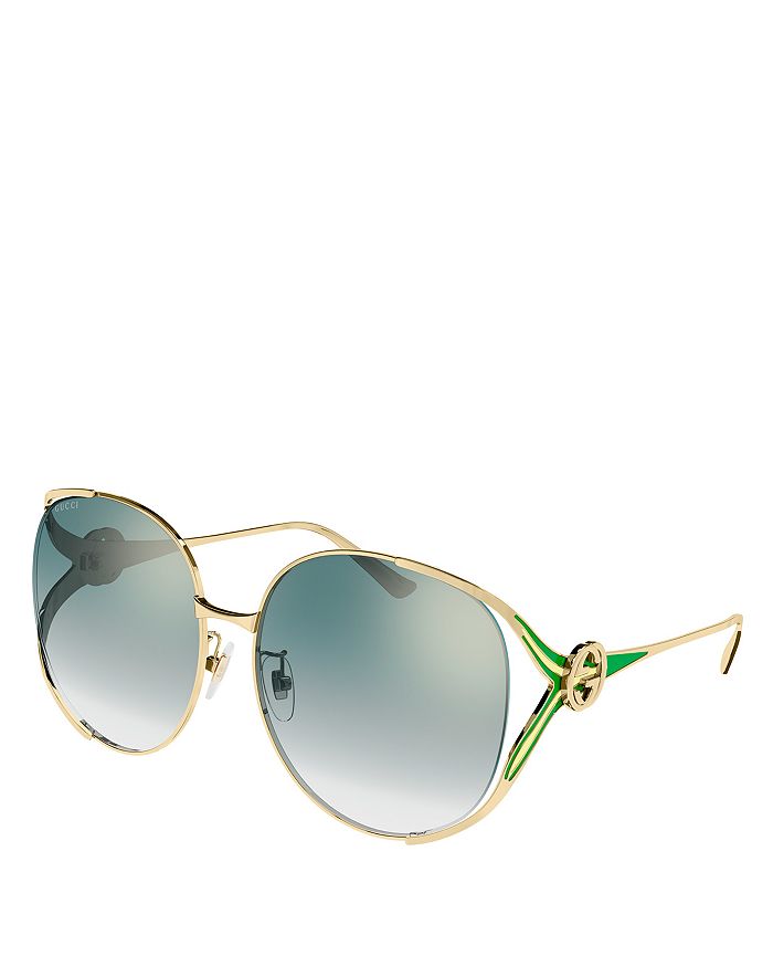 Gucci women's oversized hot sale round sunglasses 63mm