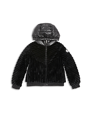 Shop Moncler Boys' Pedrix Hooded Down Jacket - Big Kid In Black