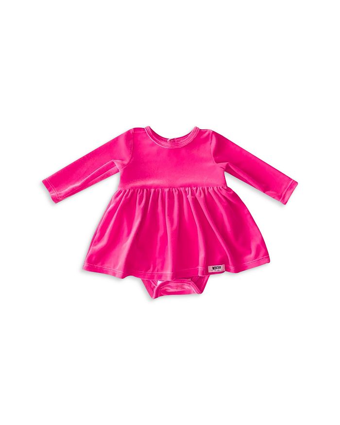 Worthy Threads Girls' Long Sleeved Velvet Bubble Romper Baby